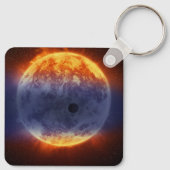 Wolk van waterstofgas van Exoplanet GJ 3470b Sleutelhanger (Achterkant)