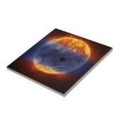 Wolk van waterstofgas van Exoplanet GJ 3470b Tegeltje (Zijkant)