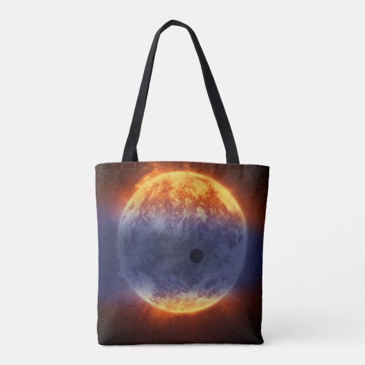 Wolk van waterstofgas van Exoplanet GJ 3470b Tote Bag (Achterkant)