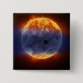 Wolk van waterstofgas van Exoplanet GJ 3470b Vierkante Button 5,1 Cm (Voorkant)