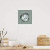 Wolk & Vogels Waterdruppel Groen Minimaal Poster (Keuken)