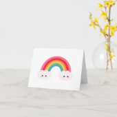 Wolkbriefkaarten met regenboog kaart (Gele Bloem)