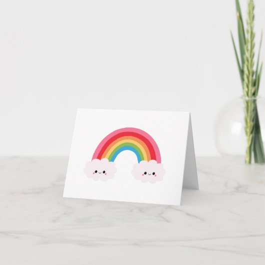 Wolkbriefkaarten met regenboog kaart (Voorkant)