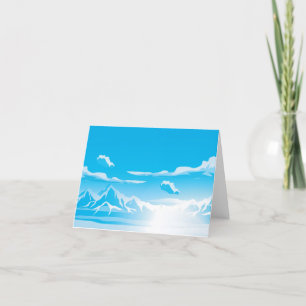Wolken aan de blauwe hemel bedankkaart