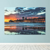 Wolken aan de Oceanside Pier Canvas Afdruk (Insitu (Houten vloer))