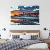 Wolken aan de Oceanside Pier Canvas Afdruk (Insitu (Slaapkamer))