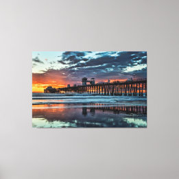 Wolken aan de Oceanside Pier Canvas Afdruk