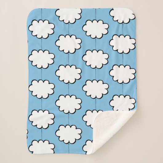 Wolken aan touwtjes sherpa deken (Voorkant)