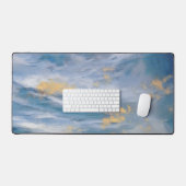 Wolken Abstracte Kunst Blauwe Gouden Kunstzinnige  Bureaumat (Keyboard & Muis)