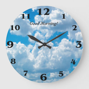 Wolken afbeelding voor ronde-wandklok grote klok