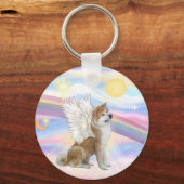 Wolken - AKita Inu Engel Sleutelhanger (Voorkant)