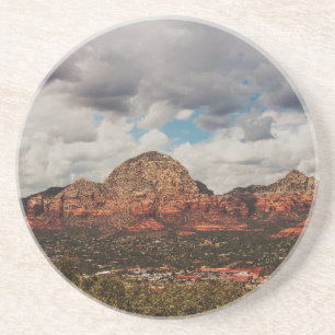 Wolken als ze naar Sedona rollen Zandsteen Onderzetter