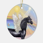 Wolken - Arabian Horse (zwart) Engel Keramisch Ornament (Links)