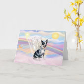 Wolken - Australian Cattle Dog Angel - Square Kaart (Gele Bloem)