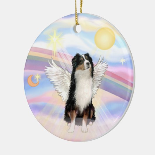 Wolken - Australian Shepherd Angel (tri) Keramisch Ornament (Links)