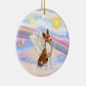 Wolken - Basenji Keramisch Ornament (Rechts)