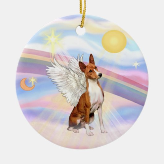Wolken - Basenji Keramisch Ornament (Voorkant)