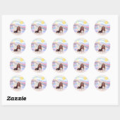 Wolken - Basset Hound Engel Ronde Sticker (Vel)