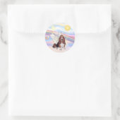 Wolken - Basset Hound Engel Ronde Sticker (Tas)
