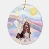 Wolken - Basset Hound Keramisch Ornament (Links)