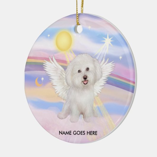 Wolken - Bichon Angel (#7), NAAM GAAT HIER Keramisch Ornament (Links)