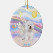 Wolken - Bichon Frise Angel - rond, Chantsi Keramisch Ornament (Rechts)