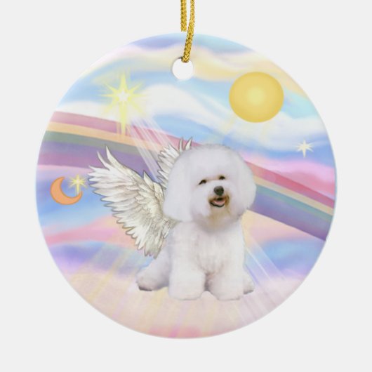 Wolken - Bichon Frise engel Keramisch Ornament (Voorkant)