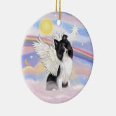 Wolken - Big Black Shetland Sheepdog Angel Keramisch Ornament (Rechts)