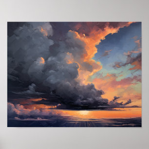 Wolken bij het aanbreken van de dag Schilderij Kun Poster