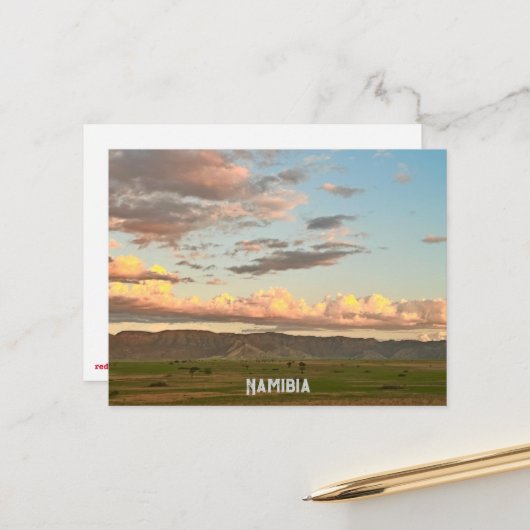 Wolken bij Namibië Golden Hour Briefkaart (Voorkant / Achterkant in situ)