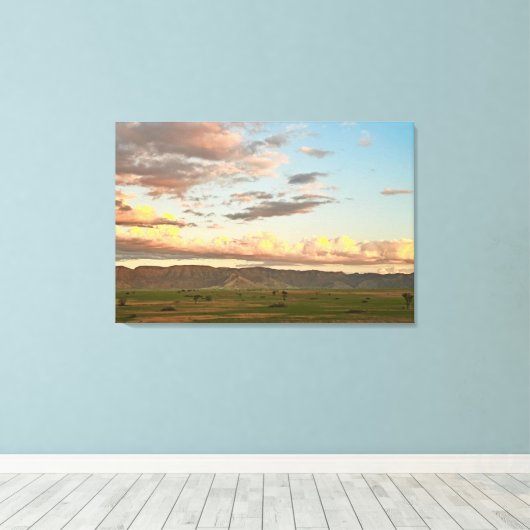 Wolken bij Namibië Golden Hour Canvas Afdruk (Insitu (Houten vloer))