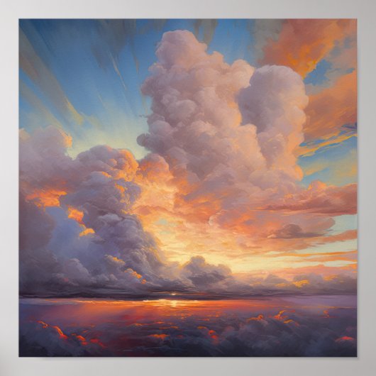 Wolken bij zonsopgang Schilderen Kunst Print Poste (Voorkant)