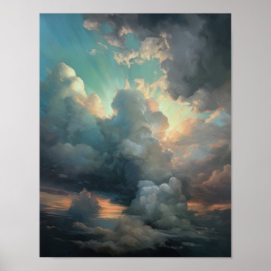 Wolken bij zonsopgang Schilderen Kunst Print Poste (Voorkant)