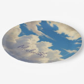 Wolken Blau Lucht Eenvoudig Moderne Eigen Naam Cal Papieren Bordje (Gekanteld)