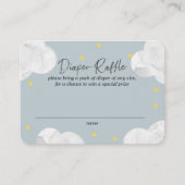 Wolken Blauw Grijs Jongen Baby shower Luier Raffle Visitekaartje (Voorkant)