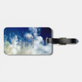 Wolken blauw professioneel eenvoudig modern monogr bagagelabel (Achterkant horizontaal)