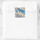 Wolken Blauwe Hemel Vlakte Moderne Eigen Naam Kall Vierkante Sticker (Tas)