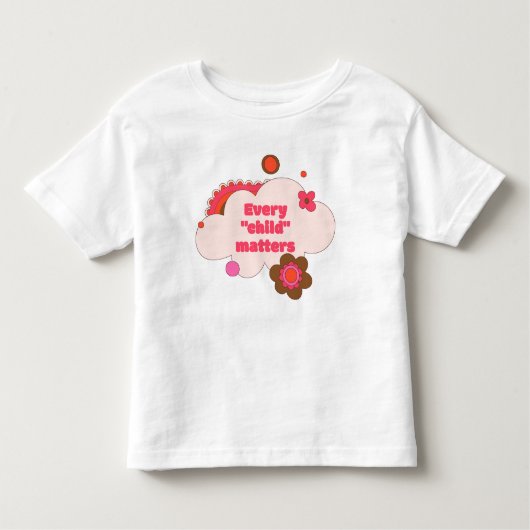 Wolken Bloemen 80s 90s Stijl Rood Kinder Shirts (Voorkant)