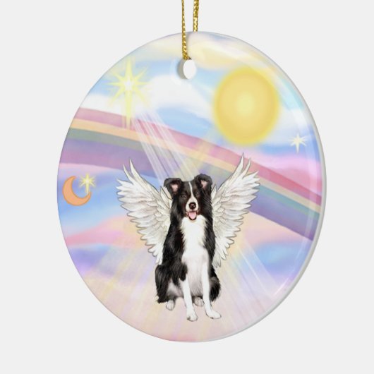 Wolken - Border Collie Keramisch Ornament (Links)