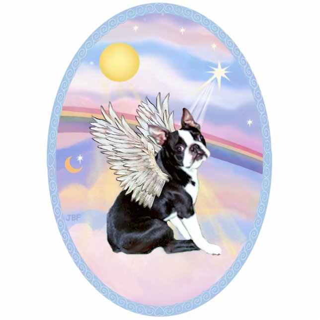 Wolken - Boston Terrier #4 Staand Fotobeeldje (Voorkant)