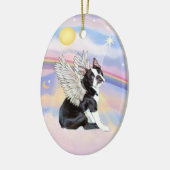 Wolken - Boston Terrier Engel Keramisch Ornament (Links)