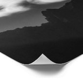 Wolken boven bergsilhouet poster (Hoek)