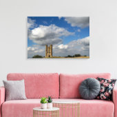 Wolken boven Broadway Tower, Cotswolds canvas Afdruk (Insitu (Woonkamer))