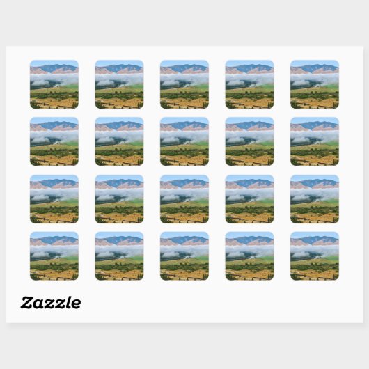 Wolken boven Flathead River Vierkante Sticker (Vel)