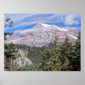 Wolken boven Mount Rainier Schitterend Landschap Poster (Voorkant)