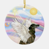 Wolken - Brindle Greyhound Keramisch Ornament (Voorkant)