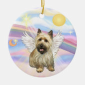 Wolken - Cairn Terrier (zwart masker) Keramisch Ornament (Voorkant)