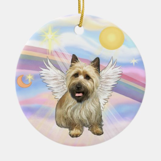 Wolken - Cairn Terrier (zwart masker) Keramisch Ornament (Voorkant)