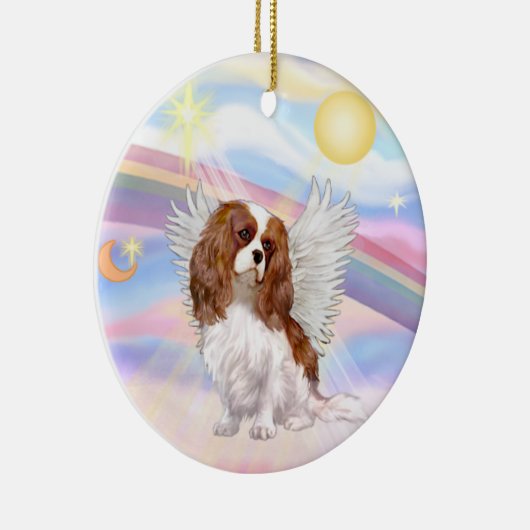 Wolken - Cavalier King Charles (blenheim) Keramisch Ornament (Rechts)