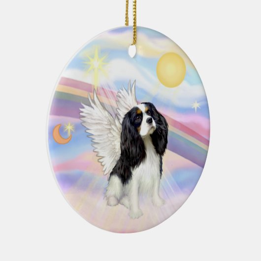 Wolken - Cavalier King Charles (tri) Keramisch Ornament (Rechts)